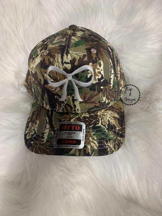 Camo Bow Embroidered Hat
