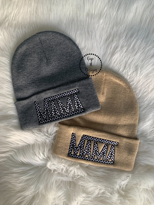 Checkered Mama Beanie