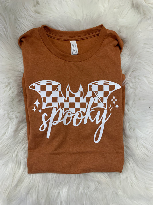 Spooky Checker Bat Tee