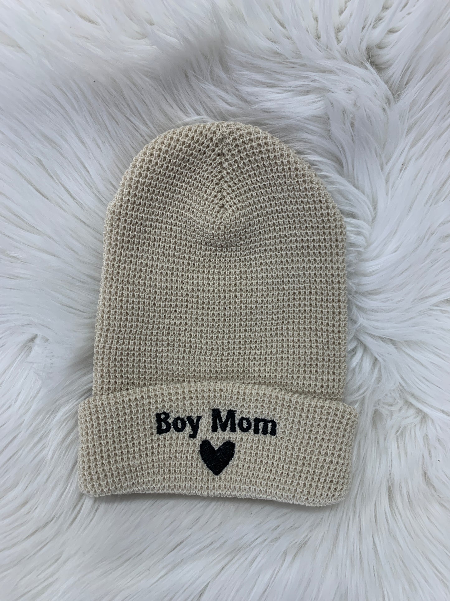 Boy Mom Waffle Beanie