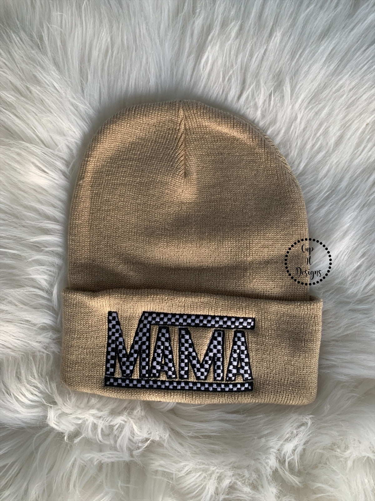 Checkered Mama Beanie
