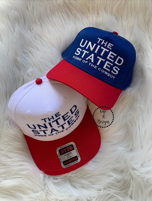 The United States Home of the Cowboy Embroidered Hat
