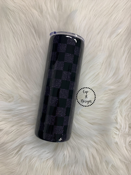 Black on Black Checker Epoxy Tumbler