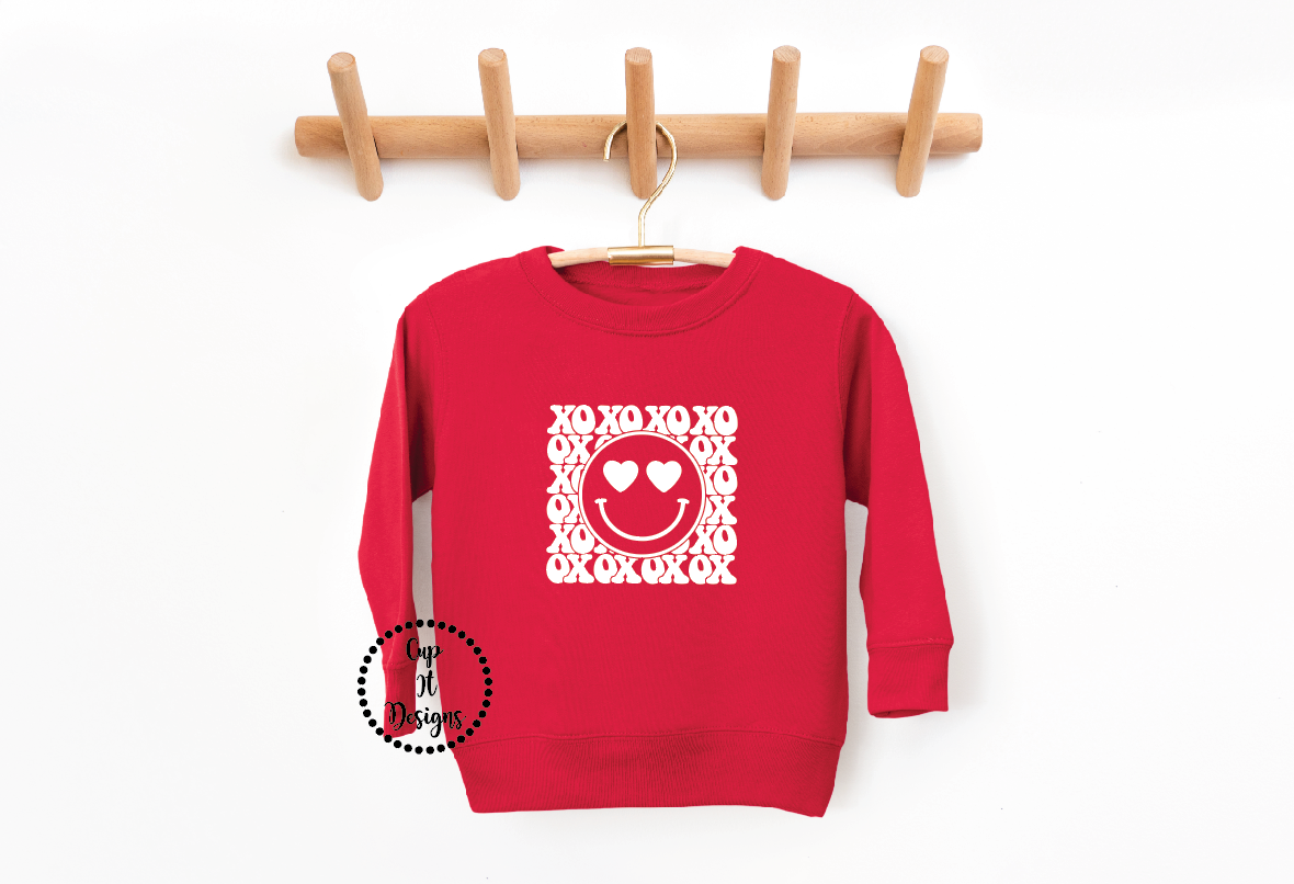 Kids XOXO Smiley Crewneck