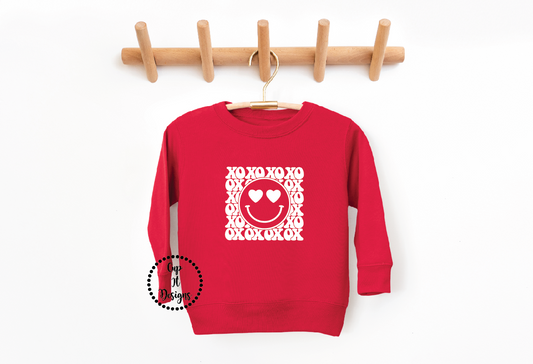 Kids XOXO Smiley Crewneck
