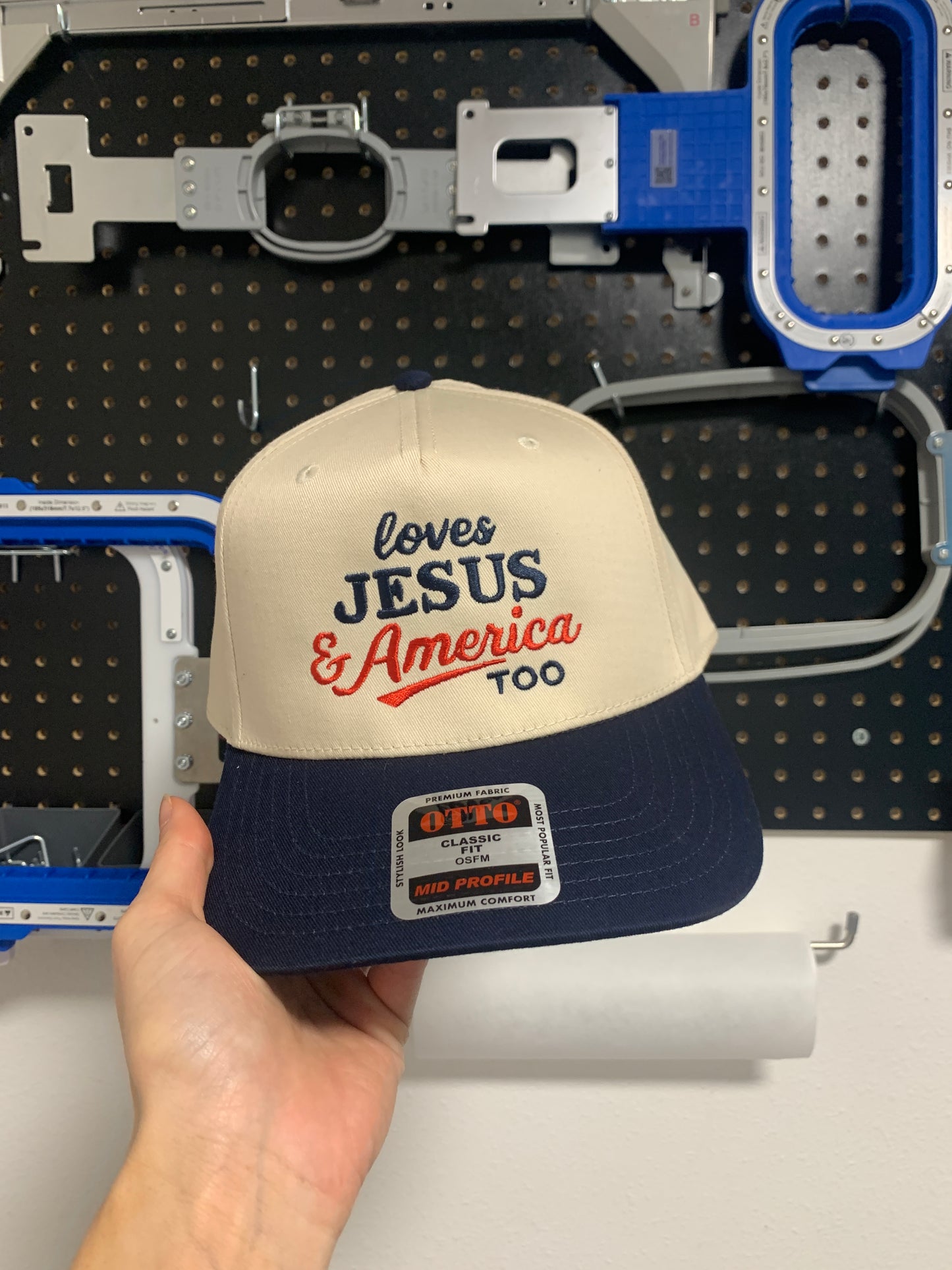 Loves Jesus and America Too Embroidered Hat