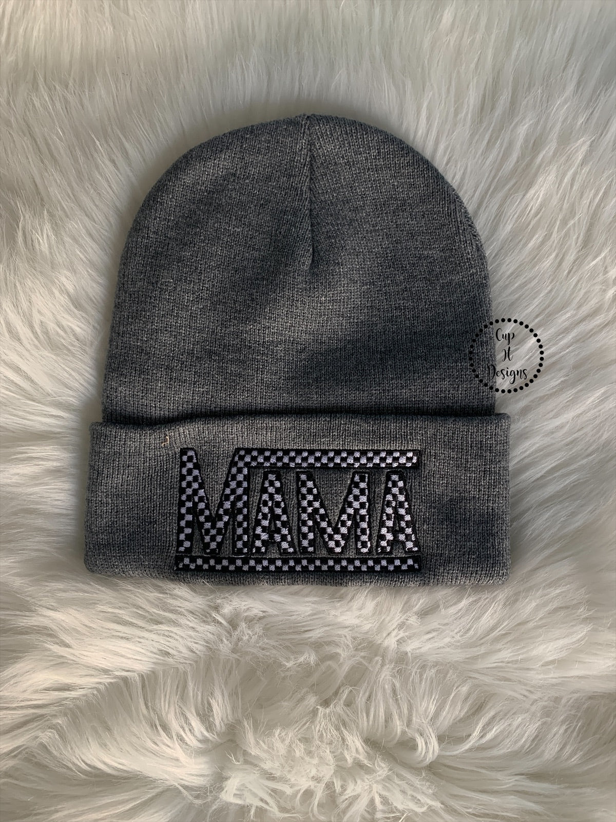 Checkered Mama Beanie
