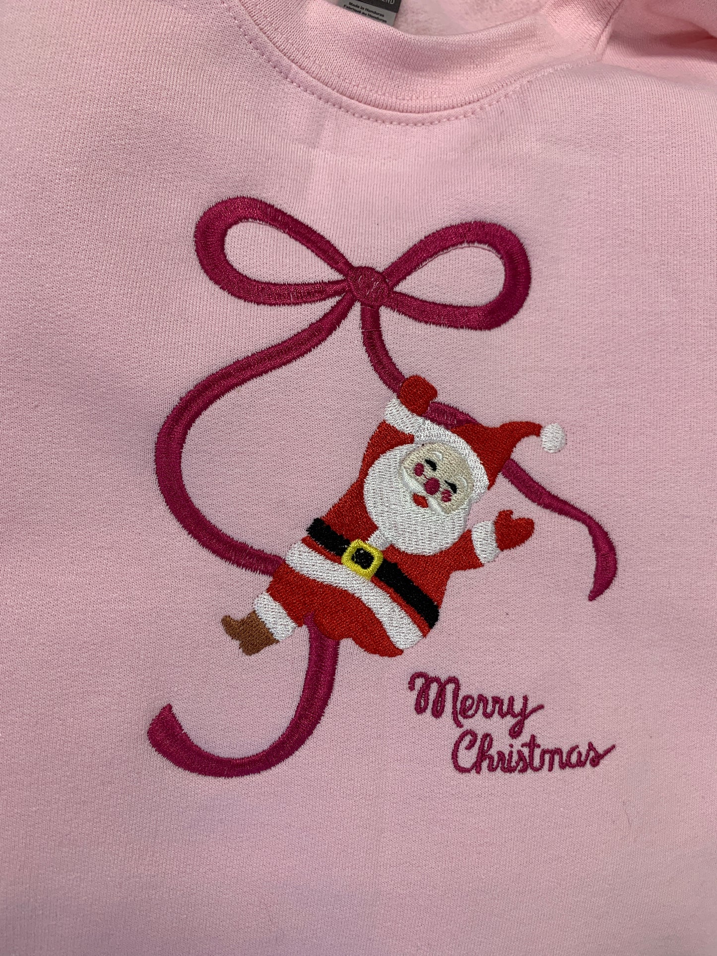 Santa Bow Embroidered Crewneck
