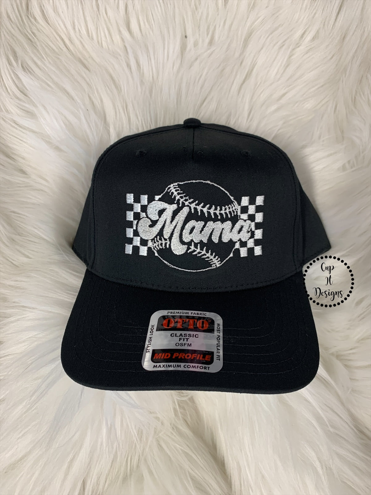 Baseball Mama Checkered Hat