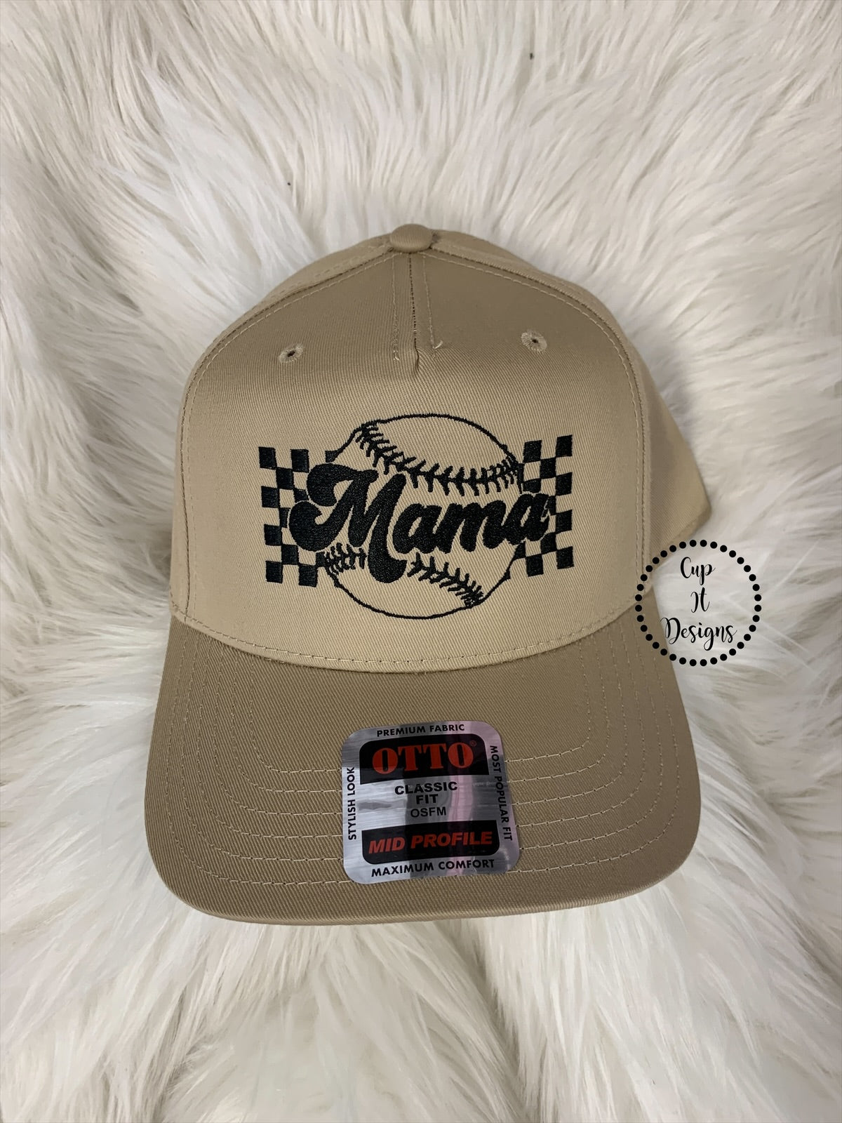 Baseball Mama Checkered Hat