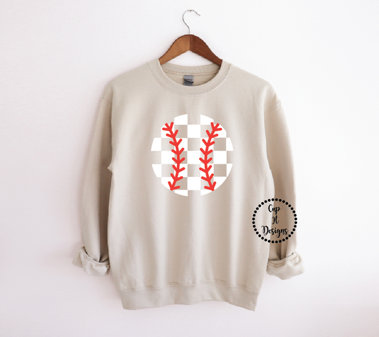 Checker Baseball Crewneck