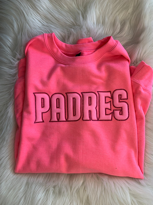 Pink Padres Puff Crewneck