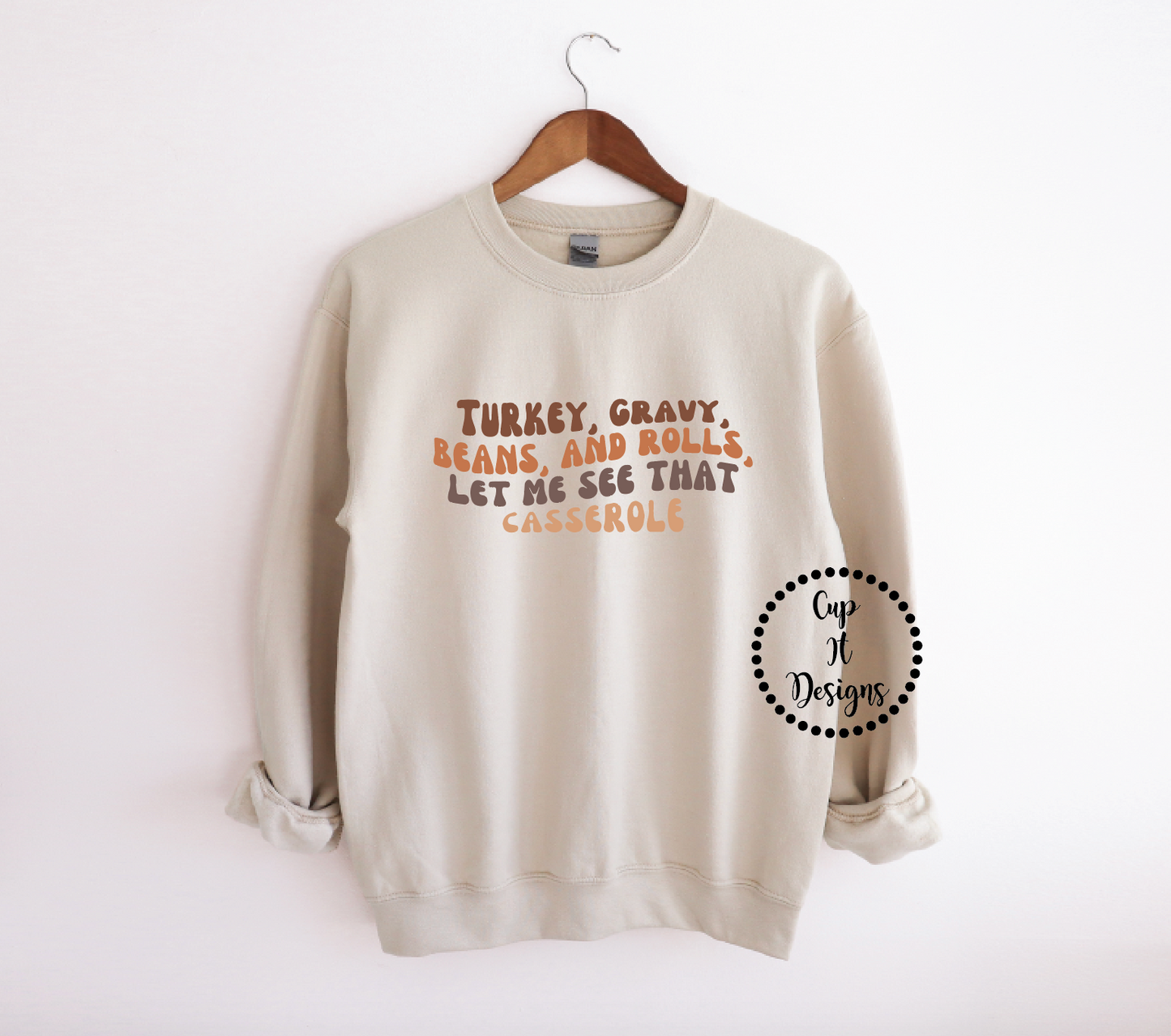 Turkey Gravy Beans and Rolls Crewneck