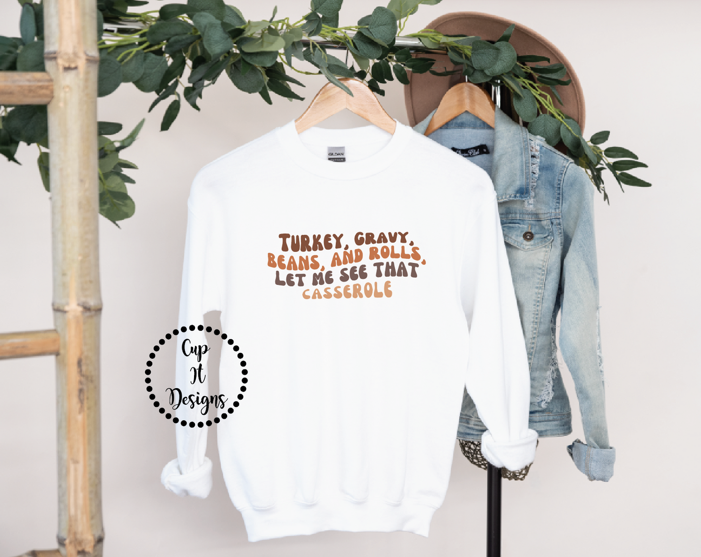 Turkey Gravy Beans and Rolls Crewneck