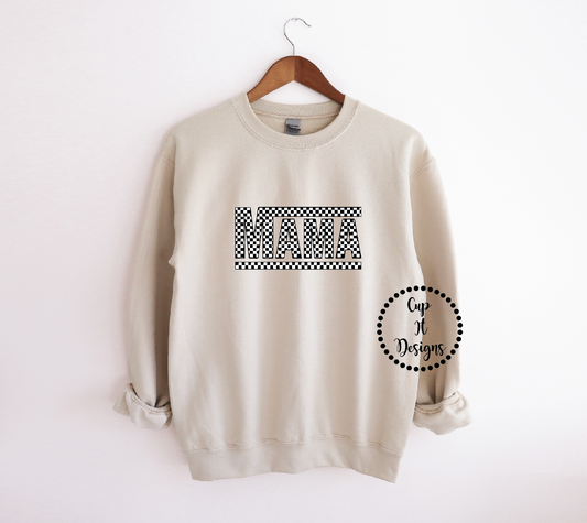 Checker Mama Crewneck