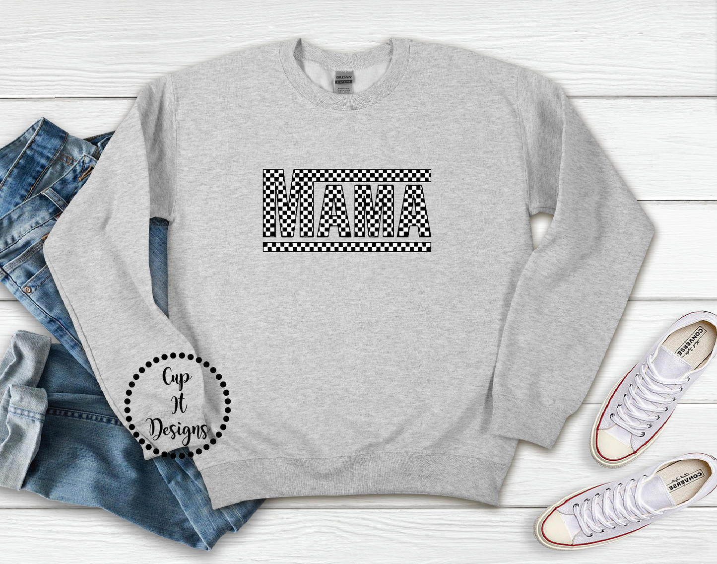 Checker Mama Crewneck
