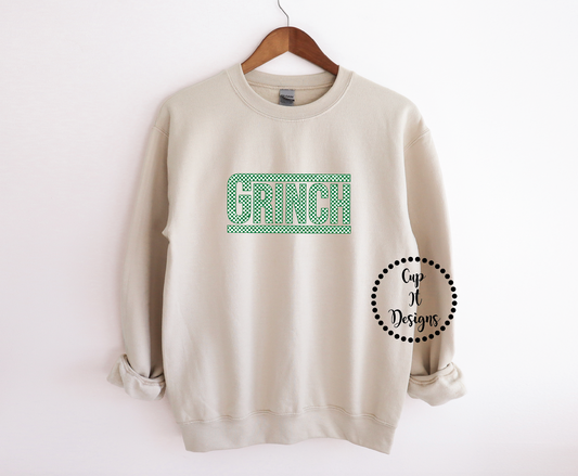 Checker Grinch Crewneck
