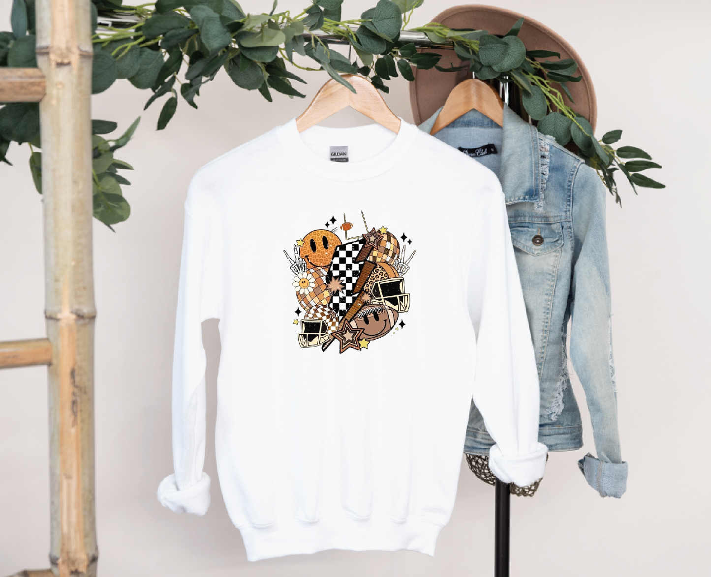 Groovy Football Tee or Crewneck