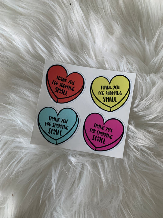 Thank You For Shopping Small Business Shipping Sticker