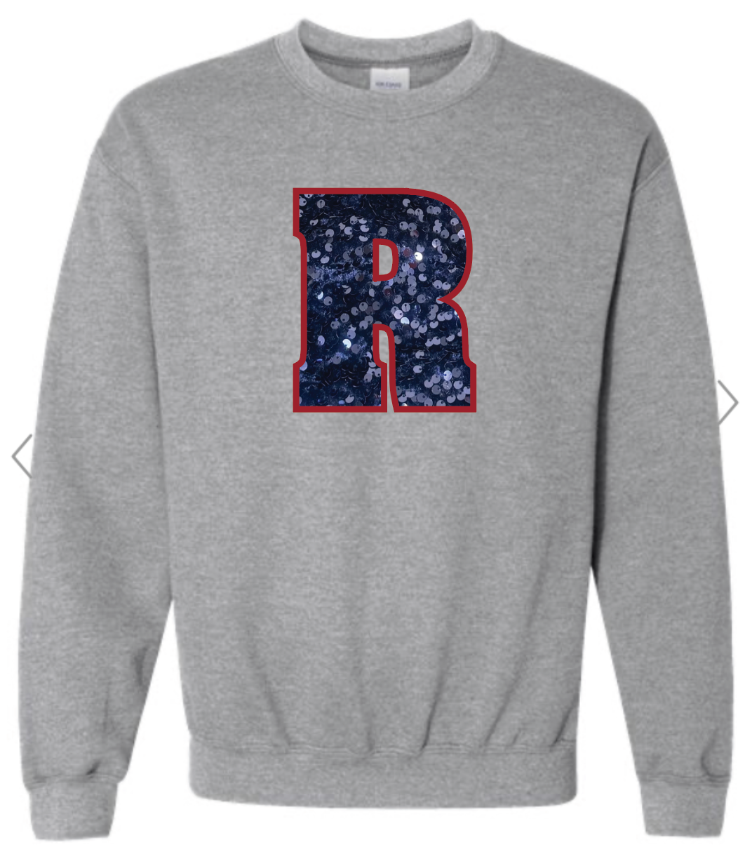 Adult Unisex Sequins Embroidery Crewneck Sweatshirt