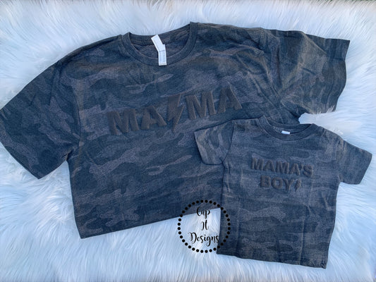 Black Camo MAMA’S BOY Tee
