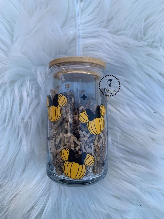 Disney Pumpkin Iced Coffee Glass