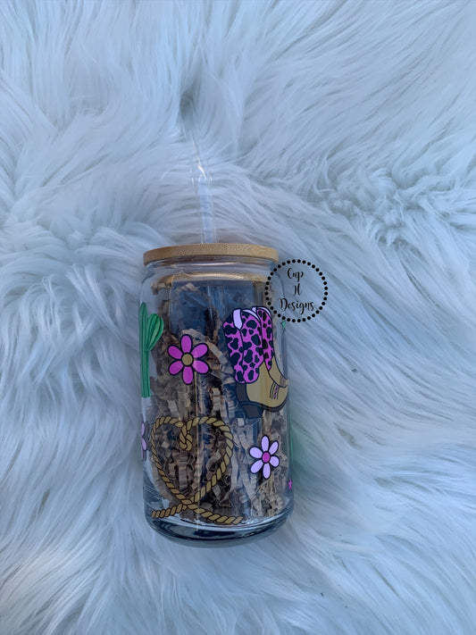 Desert Cowgirl Iced Coffee Glass