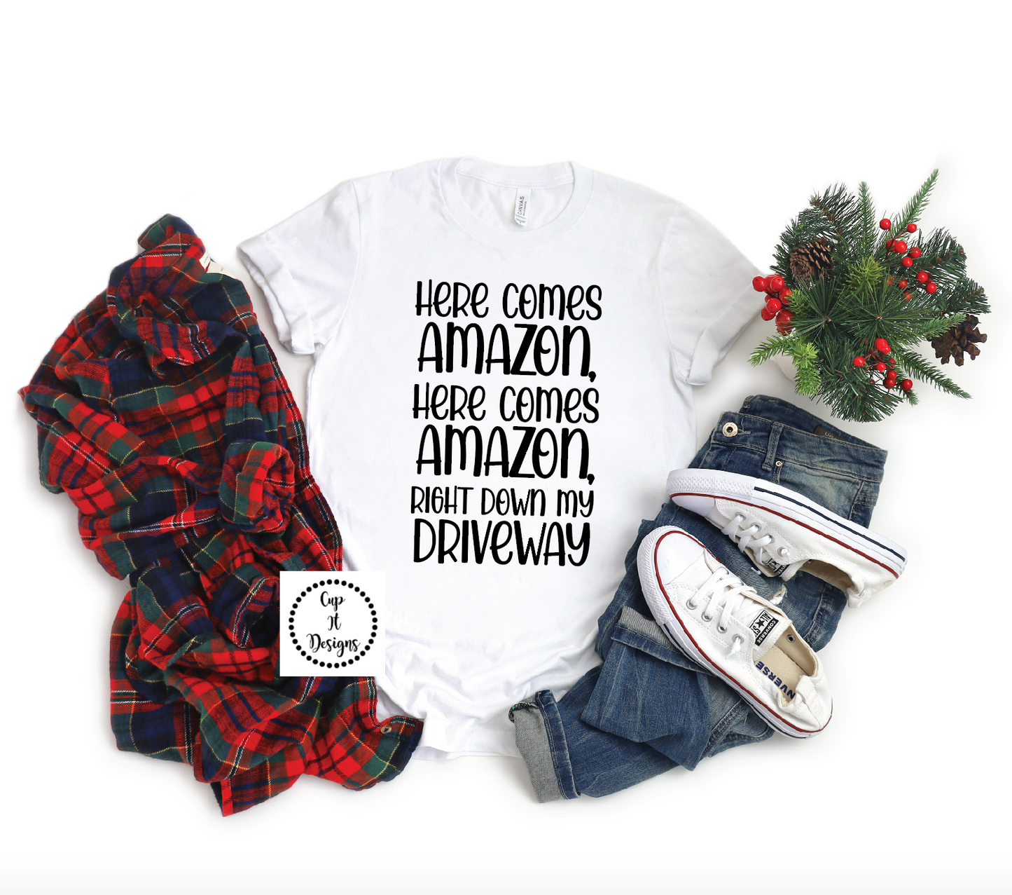 Here Comes Amazon Holiday Tee