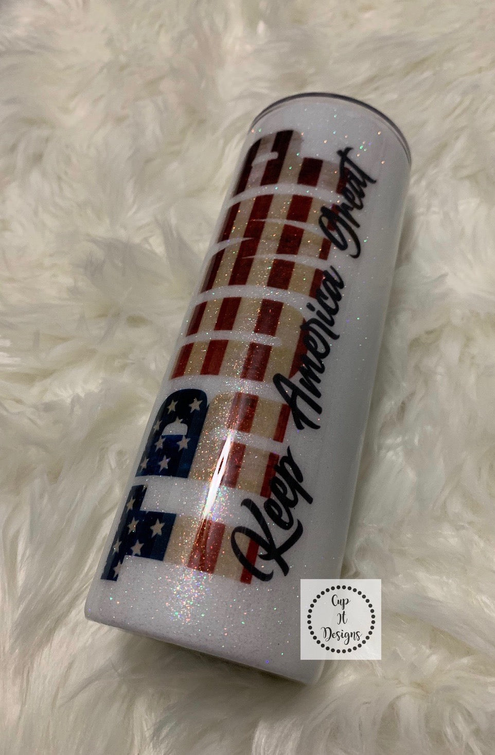 Rustic TRUMP Flag Epoxy Tumbler