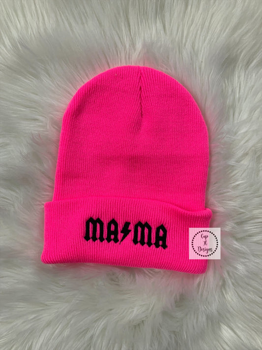 Neon Pink Mama Beanie