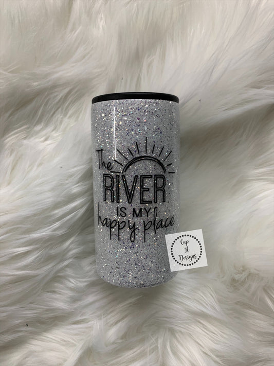 The River is my Happy Place Slim Can Koozie