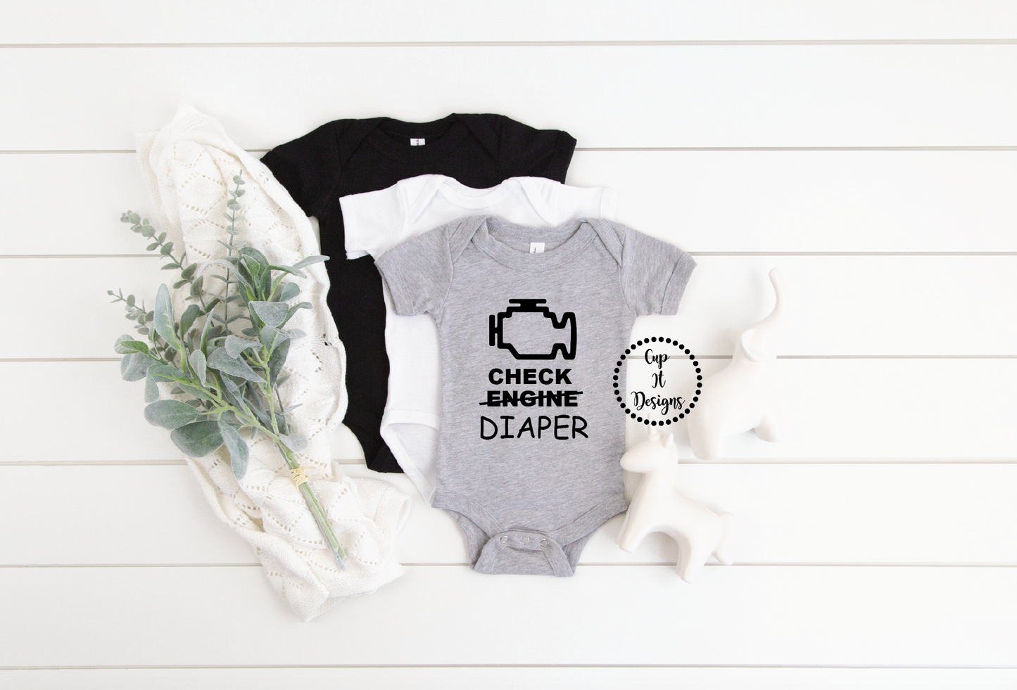 Check Diaper Onesie