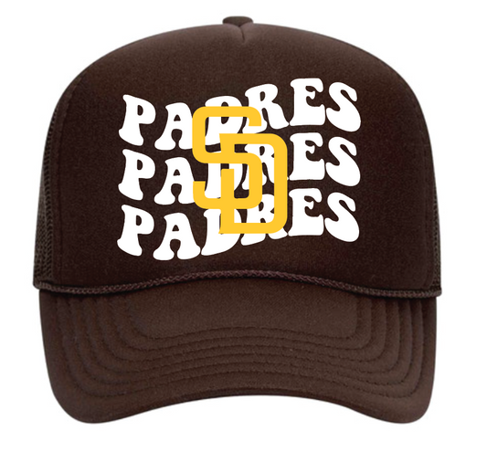 SD Padres Stacked Trucker Hat