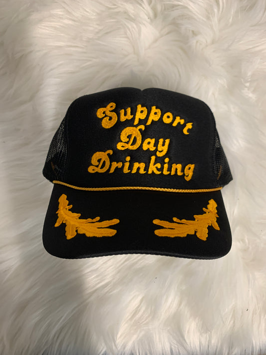 Support Day Drinking Embroidered Trucker Hat