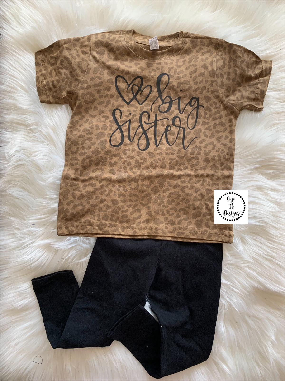 Toddler Big Sister Leopard Tee