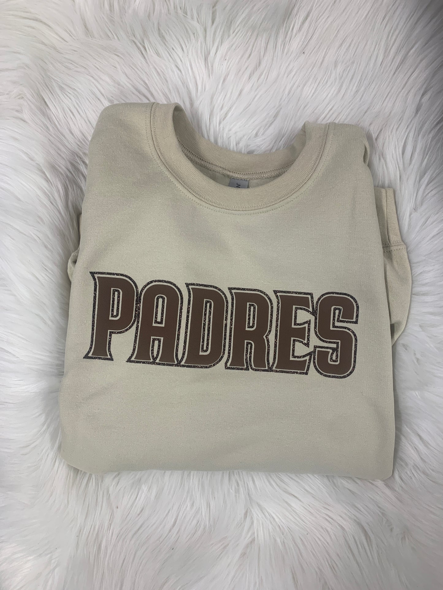 Tan Padres Puff Crewneck