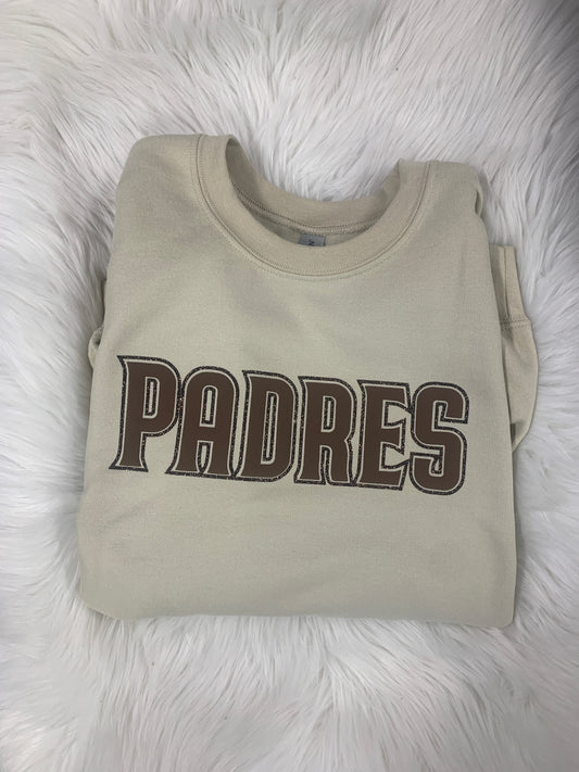 Tan Padres Puff Crewneck