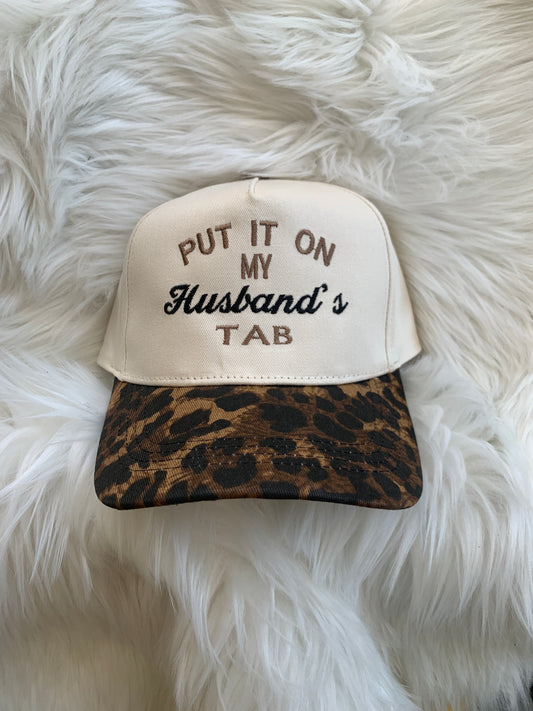 Put it on my Husbands Tab Cheetah Hat