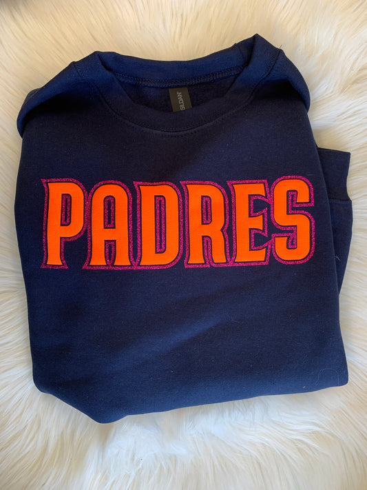 Padres Puff NAVY CrewneckK