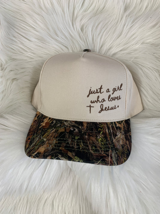 Just a Girl Who Loves Jesus Embroidered Hat