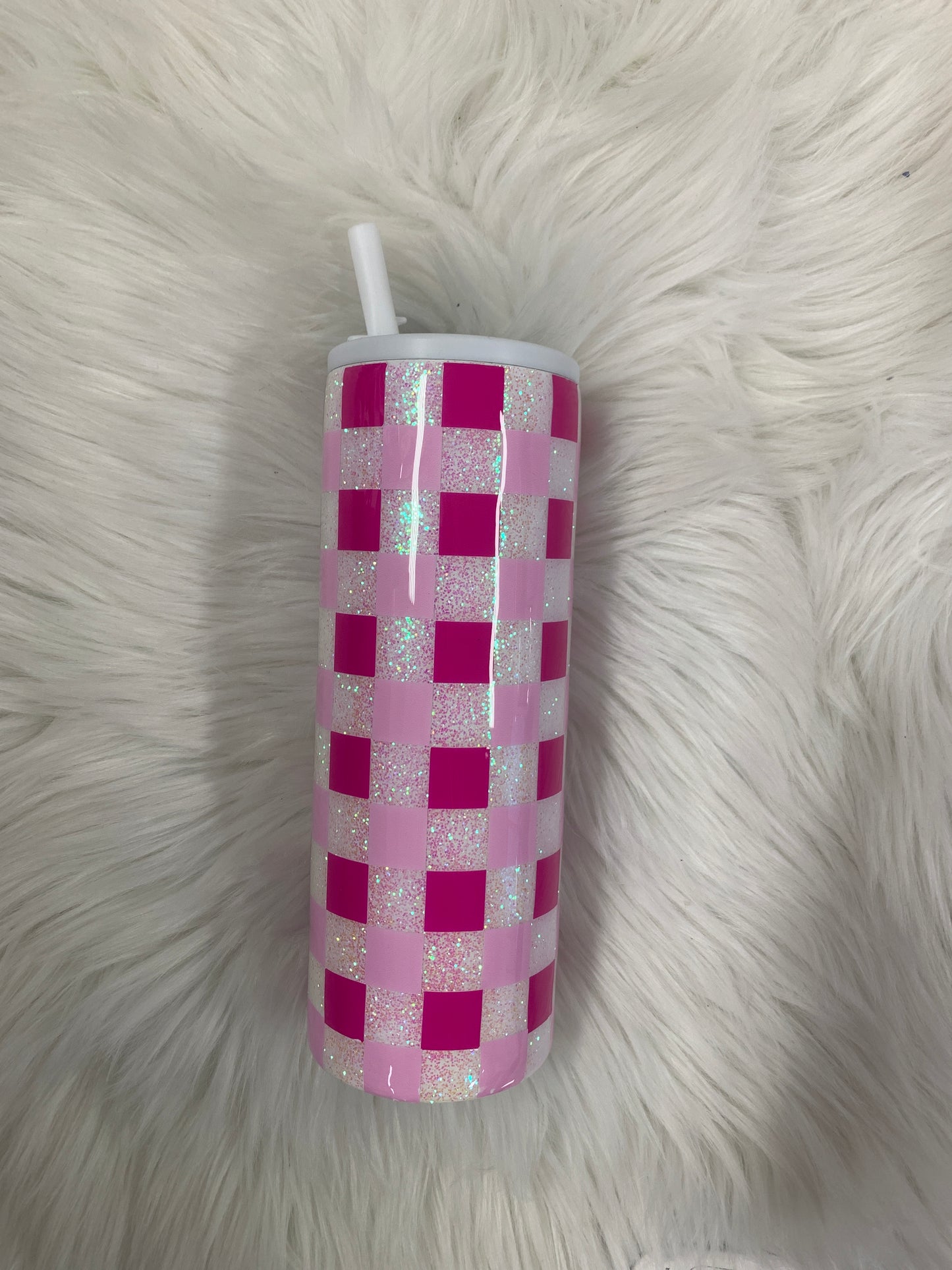 Two Toned Checkered 24 oz epoxy tumbler