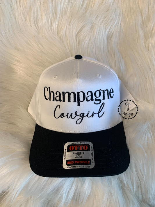 Champagne Cowgirl Embroidered Hat