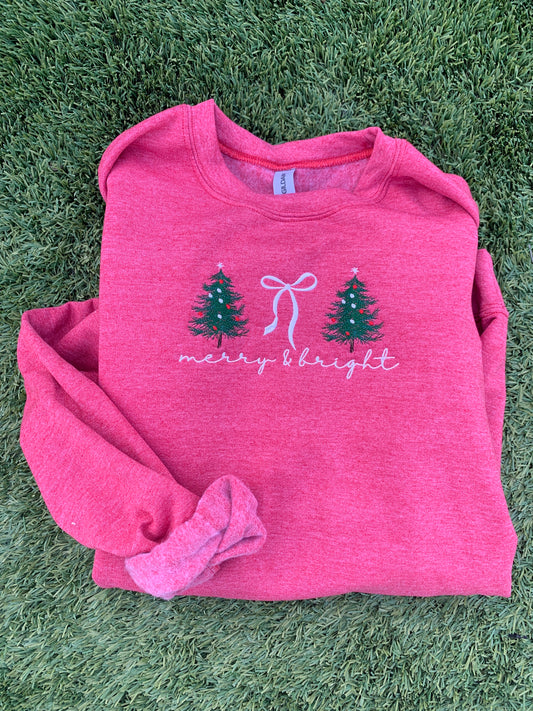 Merry Christmas Embroidered Crewneck