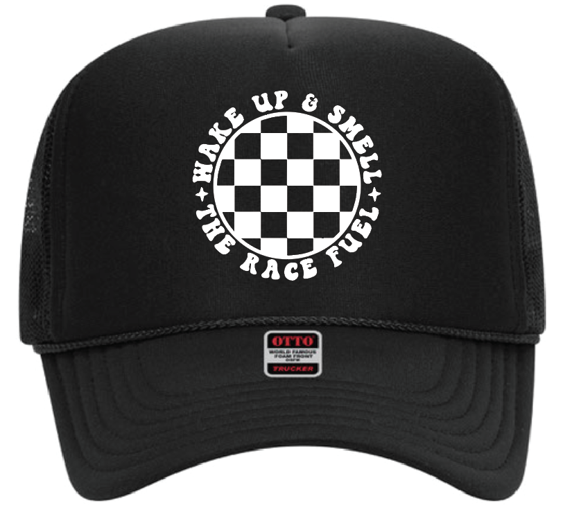 Wake Up And Smell The Race Fuel Trucker Hat