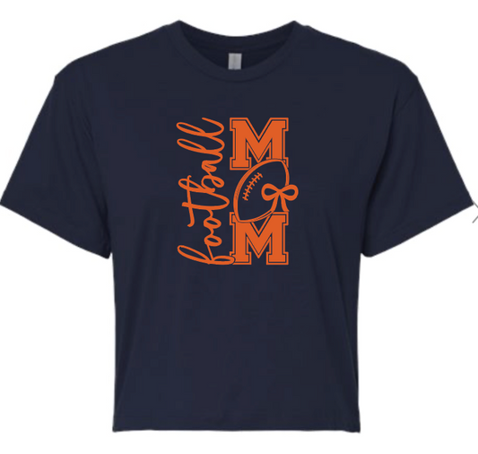Football Mom Womens Crop Tee
