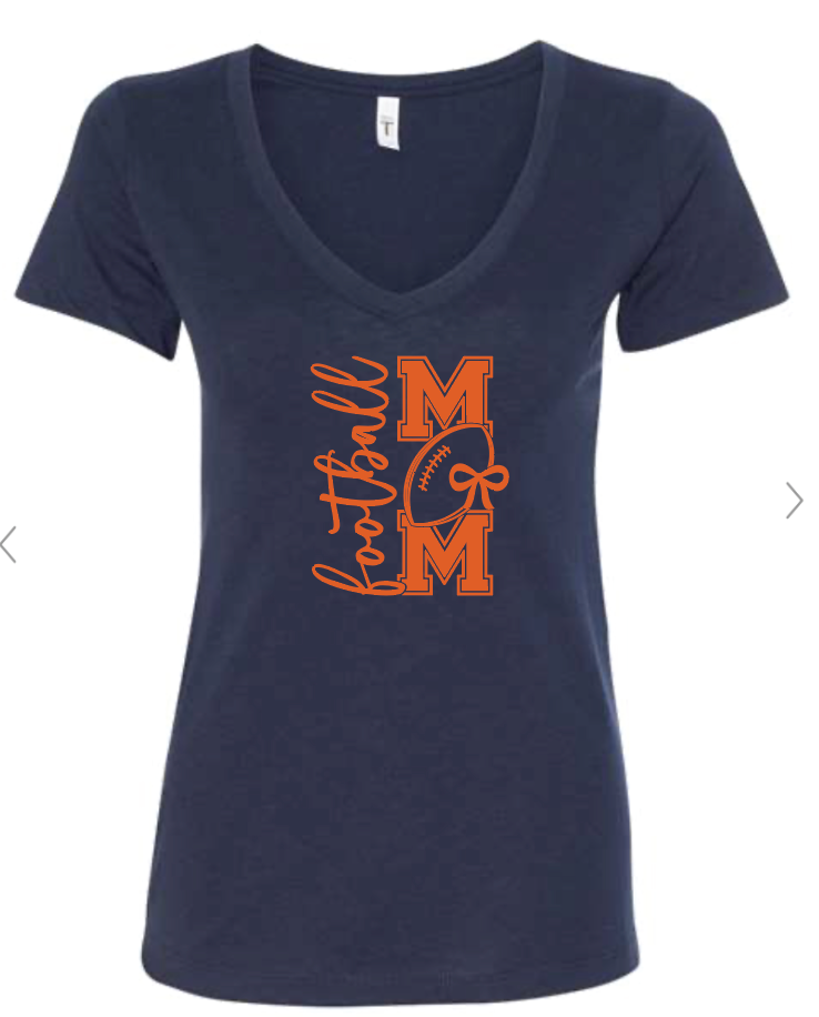 Football Mom Womens V-Neck Tee