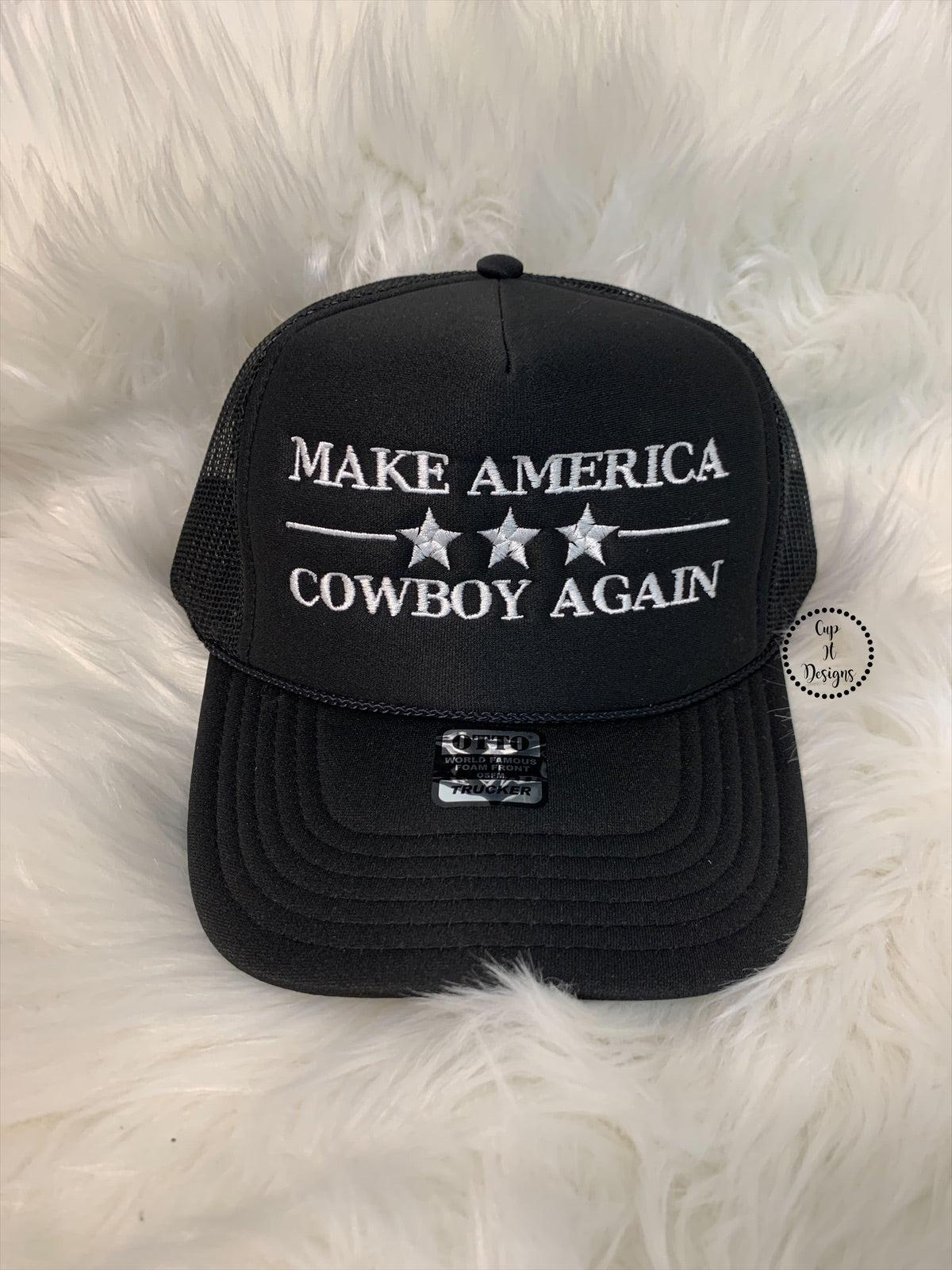 Make America Cowboy Again Embroidered Trucker Hat