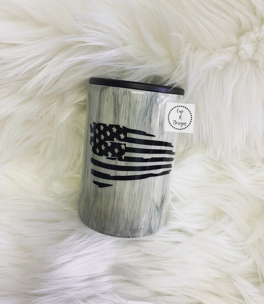 Grey Wooden Epoxy Koozie