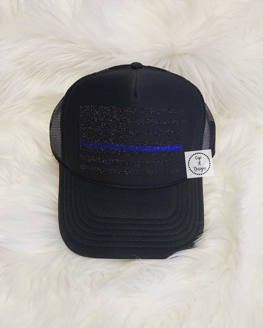 Blue Line Flag Trucker Hat