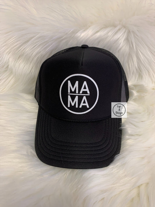 Black MA|MA trucker hat